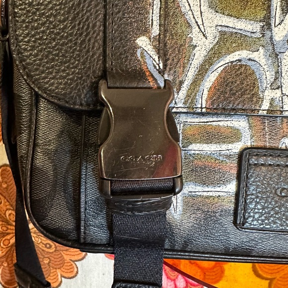 Coach X Jean Michel Basquiat Signature Canvas Track Crossbody Bag No. C5420 - Picture 8 of 15